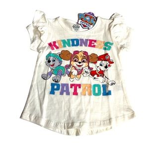 Nickelodeon Paw Patrol Kindness Patrol Ruffle Sleeve Shirt Cream Size 2T and 4T